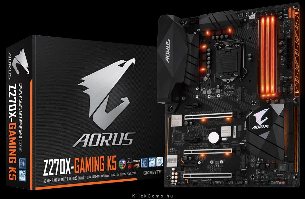 Alaplap Z270 s1151 Gigabyte GA-Z270X-GAMING K5 fotó, illusztráció : GA-Z270X-GAMING-K5
