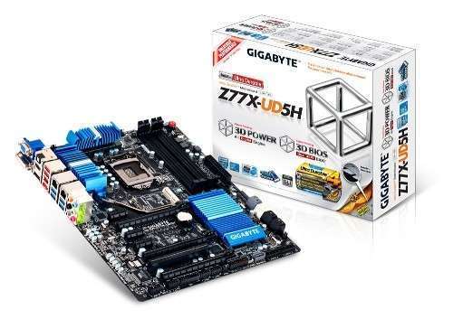 Z77X-UD5H skt1155 Z77, 4xDDR3 2400MHz, 3xPCI-E, RAID, 1xGBE LAN, 4xSATA3, 6xUSB fotó, illusztráció : GA-Z77X-UD5H