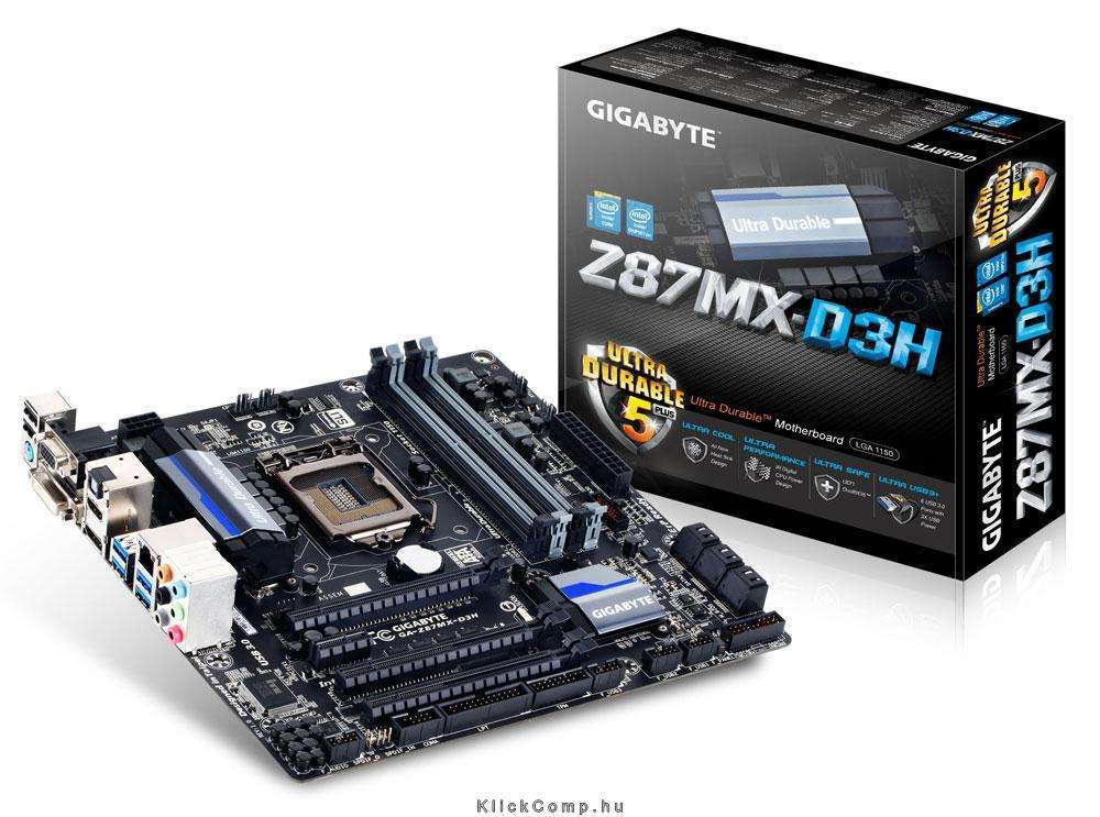 Alaplap Z87MX-D3H skt1150 Z87 4xDDR3 2933MHz RAID 3xPCI-E 1xGBE LAN 6xSATA3 8xU fotó, illusztráció : GA-Z87MX-D3H