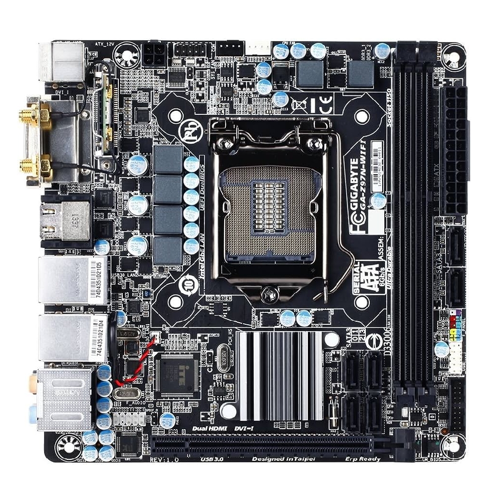 Alaplap Z97 LGA1150 2xDDR3 Gigabyte Z97 mITX fotó, illusztráció : GA-Z97N-WIFI