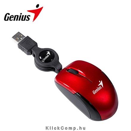 Notebook egér USB Optikai Piros 1200DPI Genius Micro Traveler V2 fotó, illusztráció : GENIUS-31010125103
