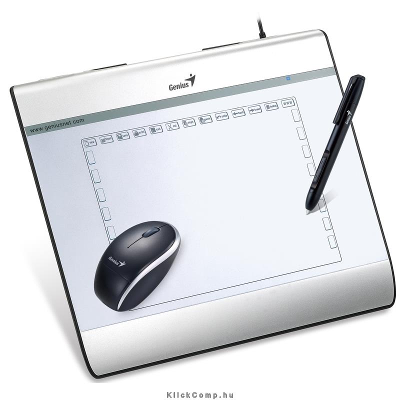 Digitalizáló tábla 6 x8  2560LPI 29 programozható gomb Genius MousePen i608x fotó, illusztráció : GENIUS-31100060101