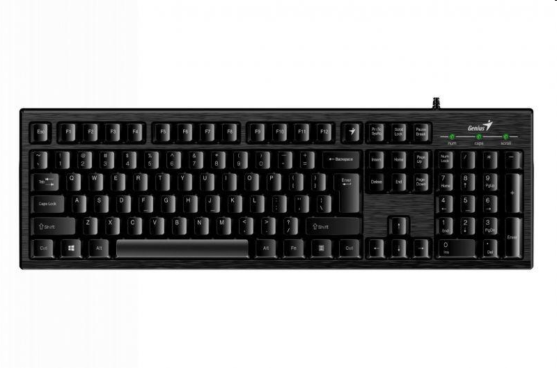 Billentyűzet USB Genius KB-101 Smart szálcsiszolt fekete fotó, illusztráció : GENIUS-31300006404