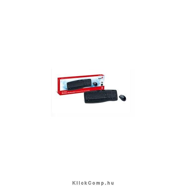 Vezetéknélküli Billentyűzet + egér Multimédiás KIT Genius KB-8000X Wireless Fek fotó, illusztráció : GENIUS-31340005109