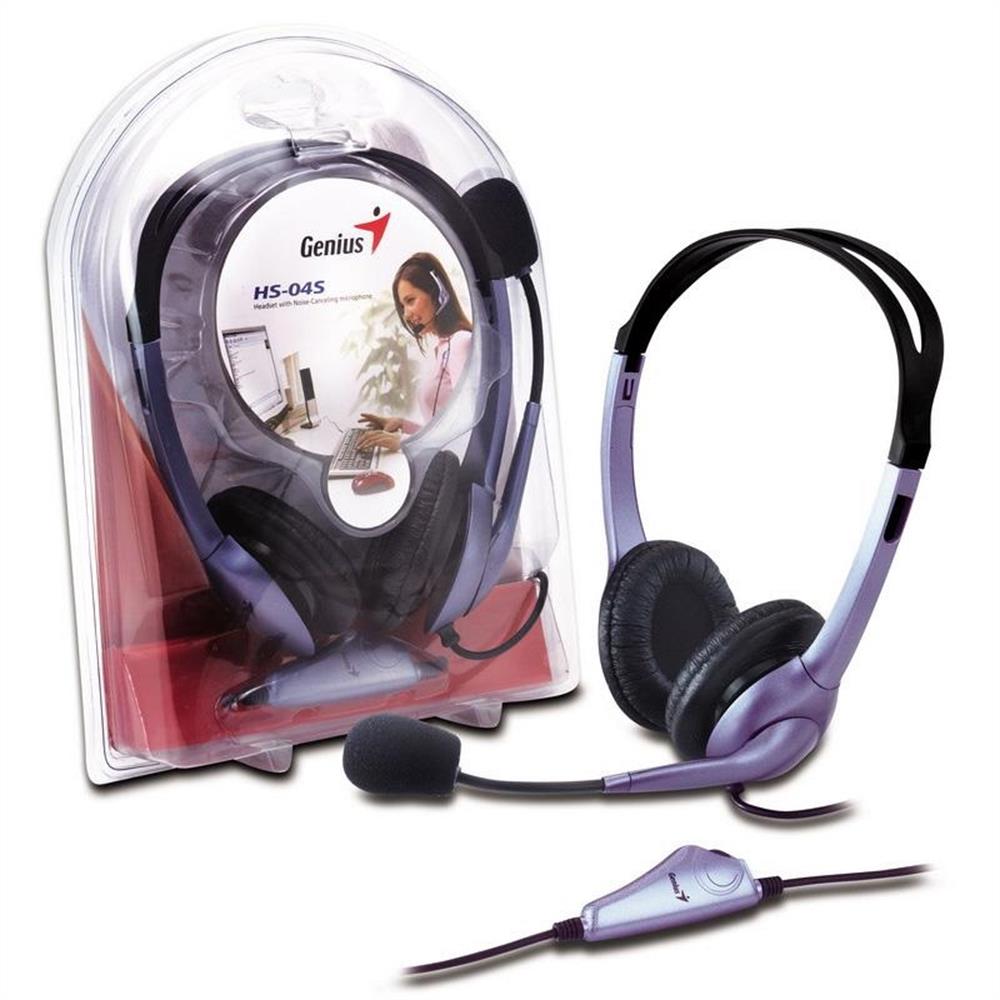 Fejhallgató 3,5mm Jack Genius HS-04S fekete headset fotó, illusztráció : GENIUS-31710156101
