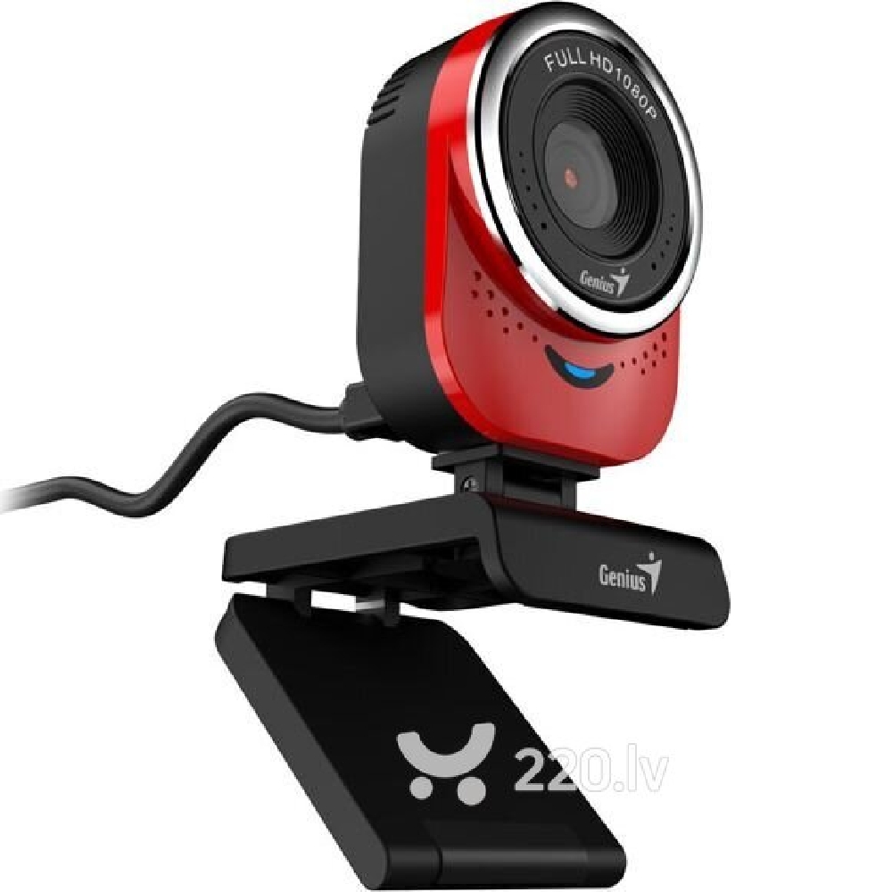 Webkamera Genius QCam 6000 FullHD1920x1080p Piros USB fotó, illusztráció : GENIUS-32200002401