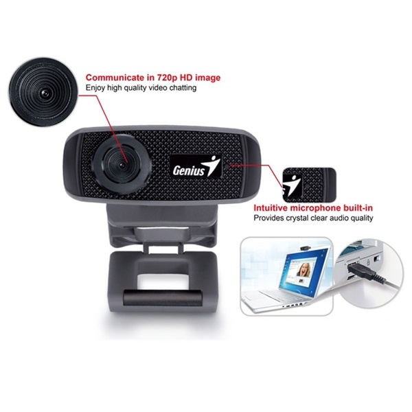 Webkamera Genius Facecam 1000X_V2 fekete (új csomagolás) fotó, illusztráció : GENIUS-32200003400