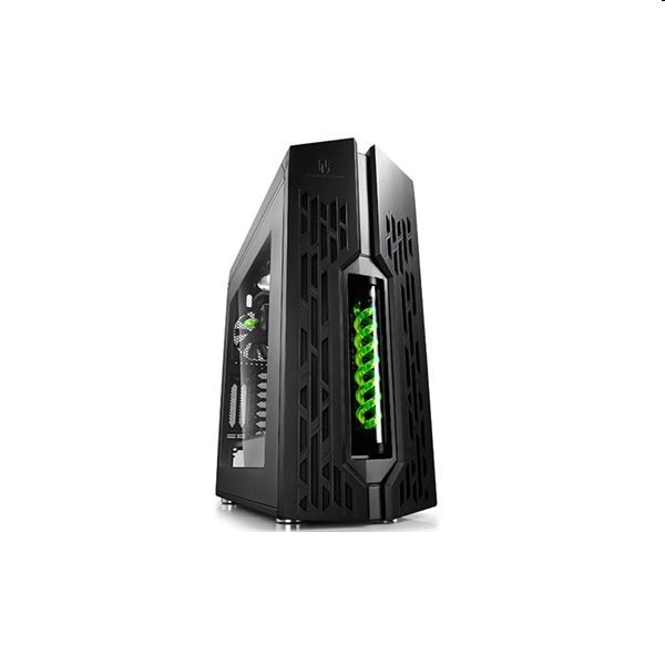 Számítógépház ATX mATX fekete-zöld ablakos beépített vízhűtés DeepCool GENOME B fotó, illusztráció : GENOME-BK-GN