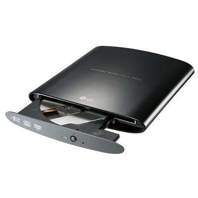 Külső, SLIM 400 gramm DVD-író, dobozos, USB 2.0, USB-power, MAC, fekete fotó, illusztráció : GP10NB21