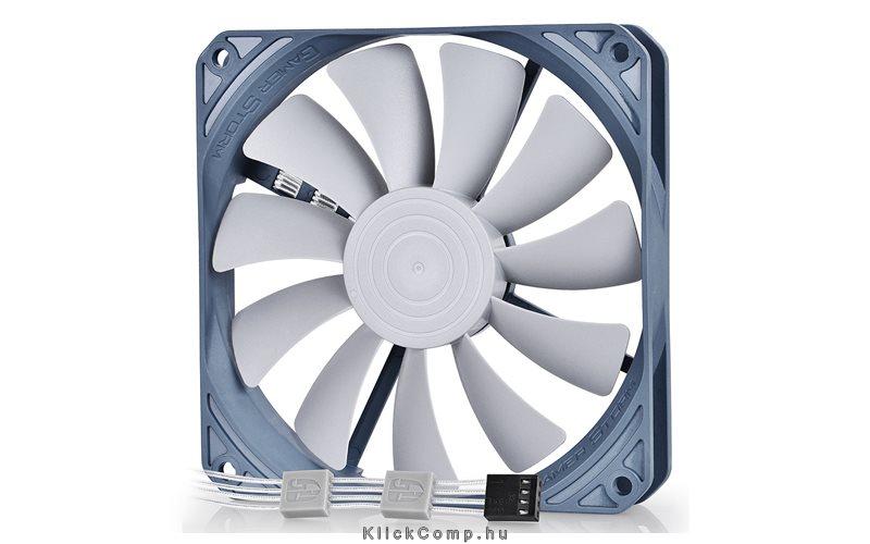 Cooler 12cm GS 120 18,2-32,4dB; max. 105,21 m3/h; 4pin csatlakozó; ház hűtésre, fotó, illusztráció : GS-120