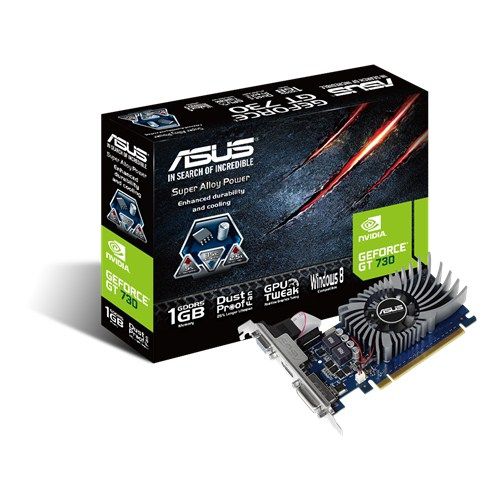 Asus PCI-E Nvidia GT730 1024MB DDR5, 64bit, 901/5010Mhz, Dsub, DVI, HDMI, Low P fotó, illusztráció : GT730-1GD5-BRK
