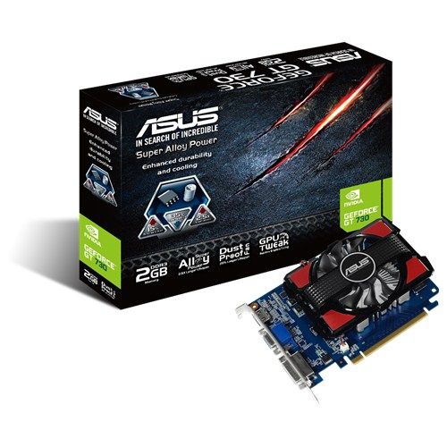 Asus PCI-E Nvidia GT730 2048MB DDR3, 64bit, 700/1600Mhz, Dsub, DVI, HDMI, Aktív fotó, illusztráció : GT730-2GD3