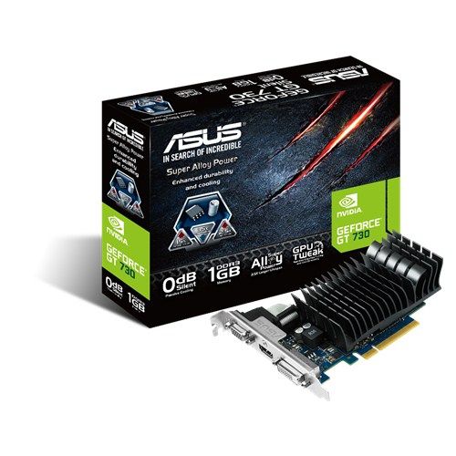 Asus PCI-E Nvidia GT730 1024MB DDR3, 64bit, 902/1600Mhz, Dsub, DVI, HDMI, Low P fotó, illusztráció : GT730-SL-1GD3-BRK