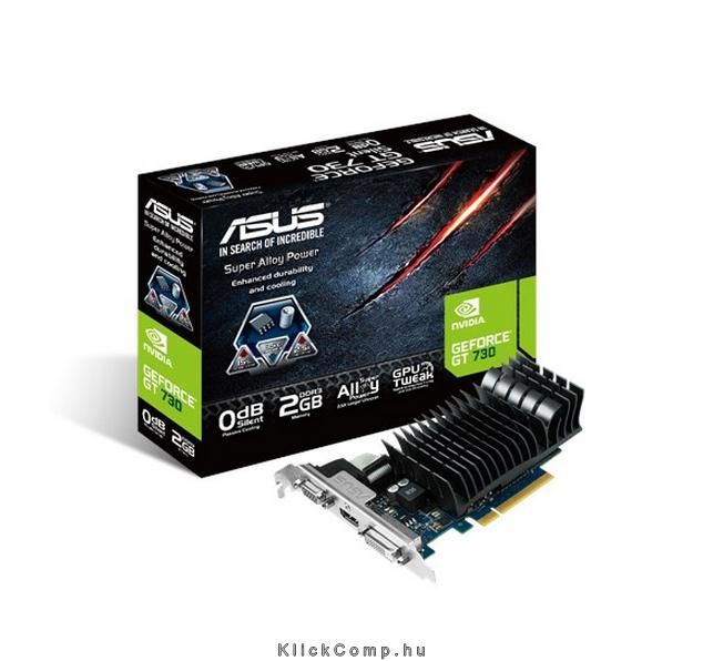 Asus PCI-E Nvidia GT730 2048MB DDR3, 64bit, 902/1800Mhz, Dsub, DVI, HDMI, Low P fotó, illusztráció : GT730-SL-2GD3-BRK