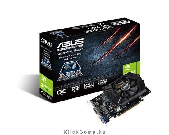 Asus PCI-E Nvidia GT740 OC 1024MB DDR5, 128bit, 1033/5000Mhz, Dsub, DVI, HDMI, fotó, illusztráció : GT740-OC-1GD5