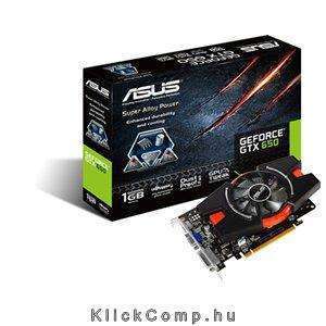 Asus PCI-E Nvidia GTX650 1024MB, DDR5, 128bit, 1071/5000Mhz, DVI, HDMI, Dsub, D fotó, illusztráció : GTX650-E-1GD5