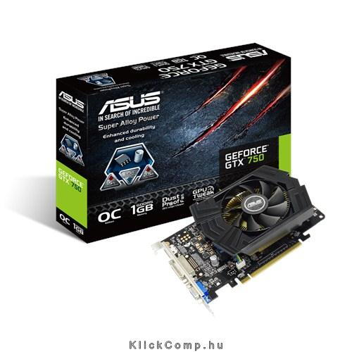 Asus PCI-E Nvidia GTX750 1024MB DDR5, 128bit, 1137/5010Mhz, Dsub, DVI, HDMI, Ak fotó, illusztráció : GTX750-PHOC-1GD5