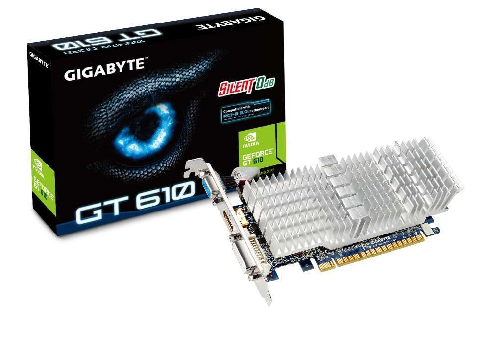 GT610 1GB DDR3 fotó, illusztráció : GV-N610SL-1GI