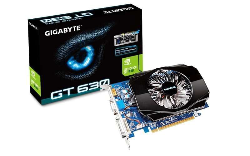 PCI-E Nvidia GT630 1024MB DDR3, 128bit, 810/1600MHz, Dsub, DVI, HDMI, Single Sl fotó, illusztráció : GV-N630-1GI