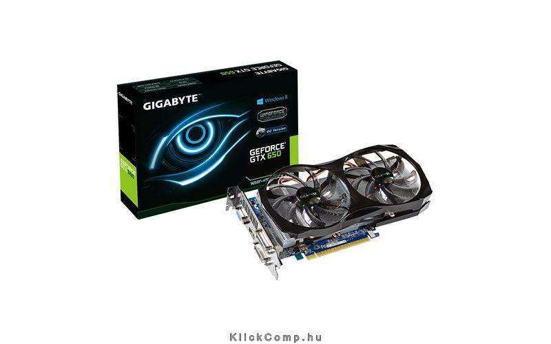 PCI-E Nvidia GTX650 WF2 1024MB, DDR5, 128bit, 1110/5000Mhz, 2xDVI, HDMI, D-SUB fotó, illusztráció : GV-N650WF2-1GI