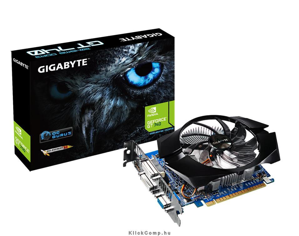 PCI-E Nvidia GT740 2048MB DDR3, 128bit, 993/1800MHz, Dsub, 2xDVI, HDMI, Dual Sl fotó, illusztráció : GV-N740D3-2GI