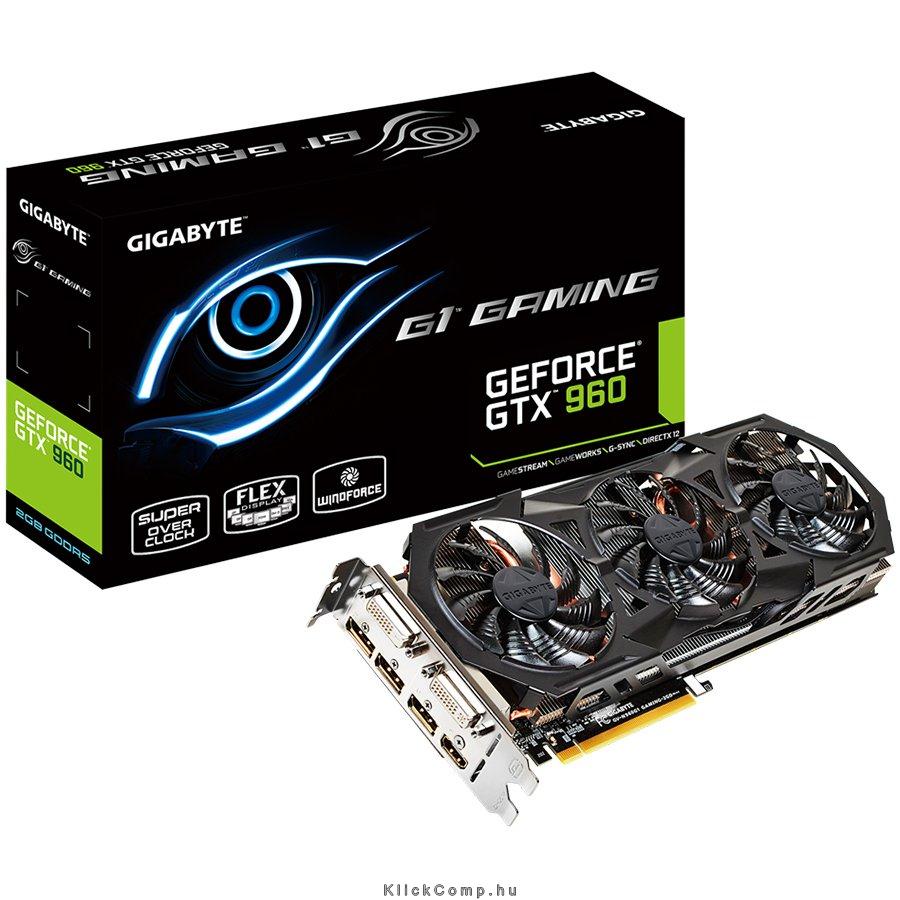 GV-N960G1 GAMING-2GD, NVIDIA GeForce GTX 960, PCI-E 3.0, 2 GB GDDR5, 128 bit fotó, illusztráció : GV-N960G1GAMING-2GD