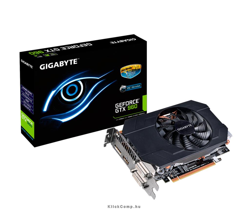PCI-E Nvidia GTX960 IXOC 2048MB, DDR5, 128bit, 1165/7010Mhz, 2xDVI, HDMI, DP, D fotó, illusztráció : GV-N960IXOC-2GD