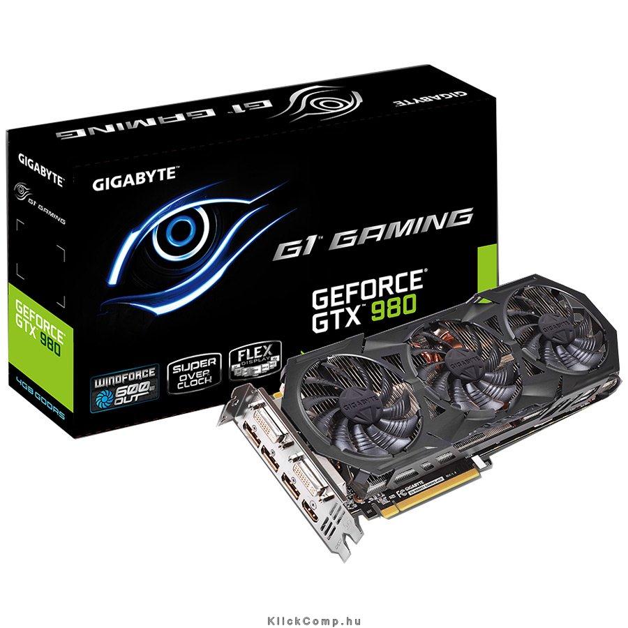 GV-N980G1 GAMING-4GD NVIDIA GeForce GTX 980, PCI Express 3.0, 4096MB GDDR5, 256 fotó, illusztráció : GV-N980G1GAMING-4GD