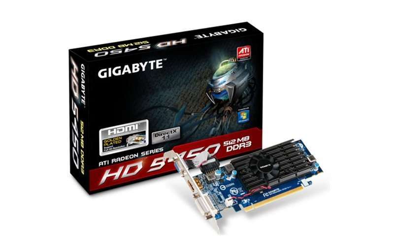 PCI-E AMD HD5450 OC 512MB DDR3, 64bit, 700/1600MHz, Dsub, DVI, HDMI, Low Profil fotó, illusztráció : GV-R545OC-512I