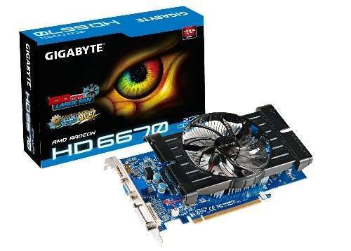 PCI-E AMD HD6670 2048MB DDR3, 128bit, 800/1600MHz, Dsub, DVI, HDMI, Dual Slot V fotó, illusztráció : GV-R667D3-2GI