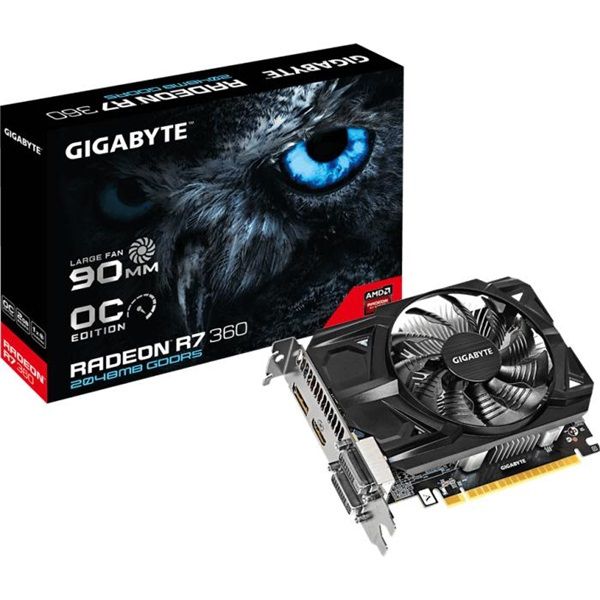 VGA Kártya R7-360 OC 2GB DDR5 DVI HDMI Dual Slot Ventilátor Gigabyte PCI-E fotó, illusztráció : GV-R736OC-2GD
