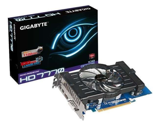 PCI-E AMD HD7770 OC 1024MB DDR5, 128bit, 1100/5000MHz, DVI, HDMI, 2xmDP, Dual S fotó, illusztráció : GV-R777OC-1GD