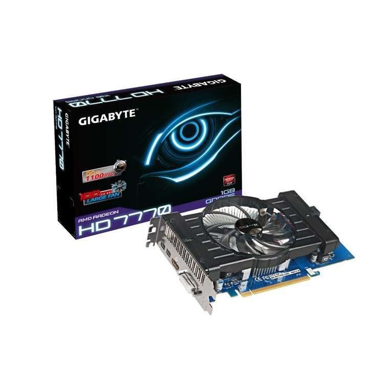 PCI-E AMD HD7770 OC 1024MB DDR5, 128bit, 1050/4500MHz, DVI, HDMI, 2xmDP, Dual S fotó, illusztráció : GV-R777OC-1GD-R2.0