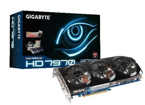 PCI-E AMD HD7970 OC 3072MB DDR5, 384bit, 1000/5500MHz, DVI, HDMI, 2xmDP, Dual S fotó, illusztráció : GV-R797OC-3GD