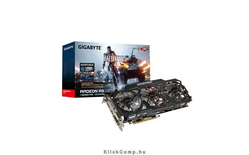 PCI-E AMD R9 290X OC 4096MB DDR5, 512bit, 1040/5000MHz, 2xDVI, HDMI, DP, Dual S fotó, illusztráció : GV-R929XOC-4GD-GA