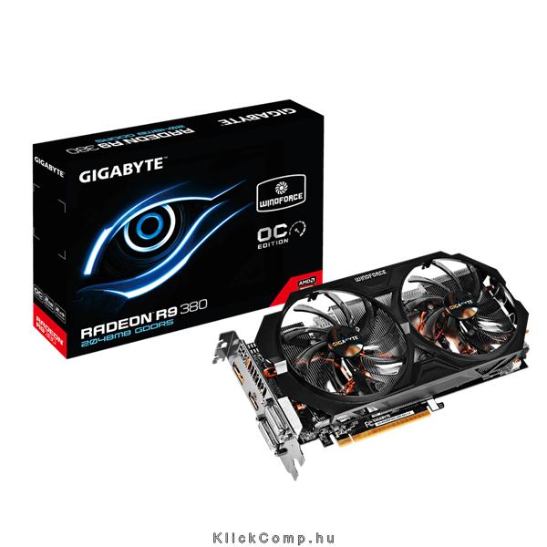 VGA R9-380 WF2 2GB 256bit Gigabyte PCI-E AMD fotó, illusztráció : GV-R938WF2OC-2GD
