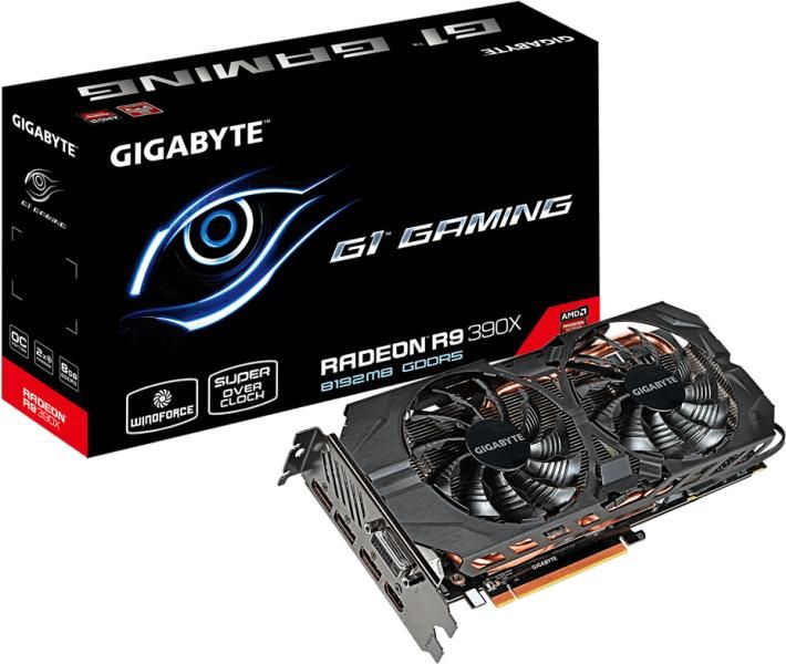 VGA R9-390X PCI-E 8 GB 512 bit AMD Radeon Gigabyte GV-R939XG1 GAMING-8GD videok fotó, illusztráció : GV-R939XG1GAMING-8GD