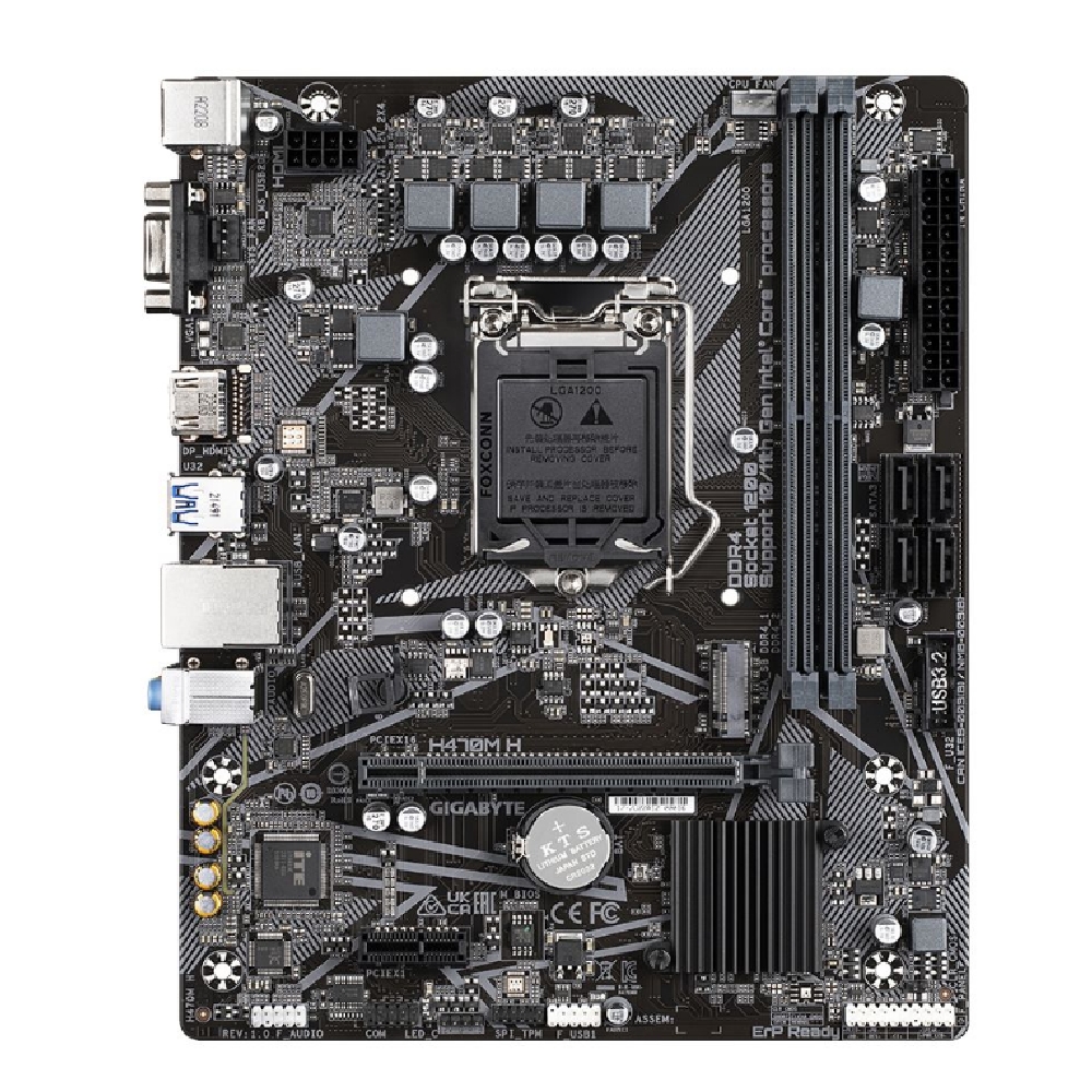Alaplap H470 LGA1200 2xDDR4 Gigabyte H470M H mATX fotó, illusztráció : H470M-H