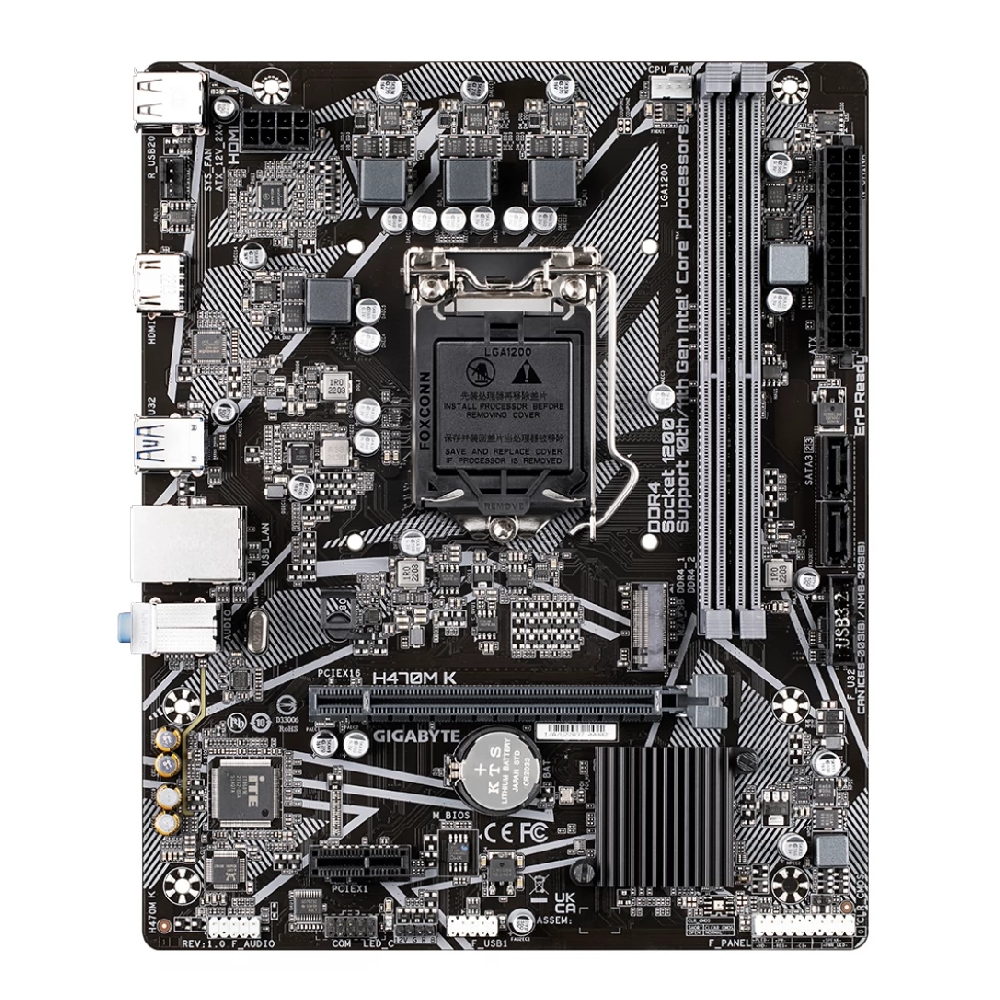 Alaplap H470 LGA1200 2xDDR4 Gigabyte H470M K mATX fotó, illusztráció : H470M-K