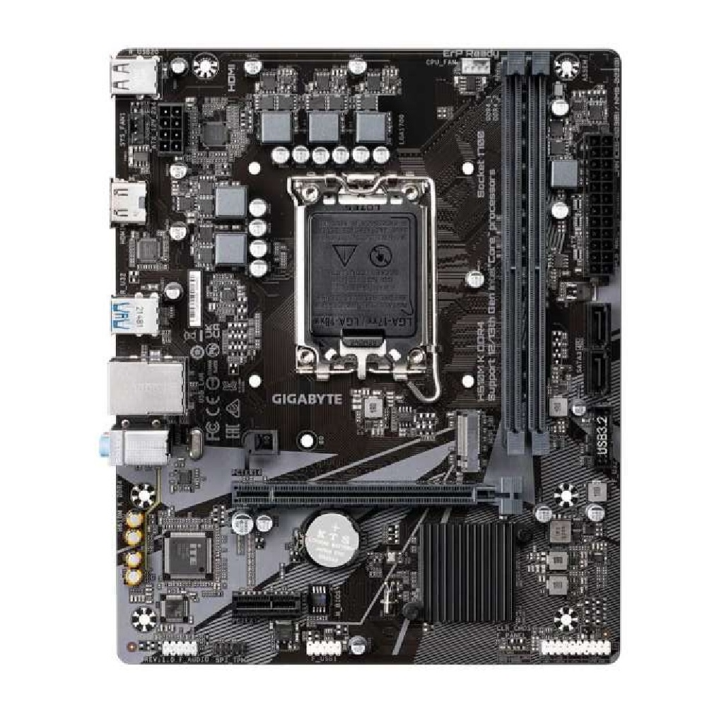 Alaplap H610 LGA1700 2xDDR4 Gigabyte H610M K mATX fotó, illusztráció : H610M-K-DDR4