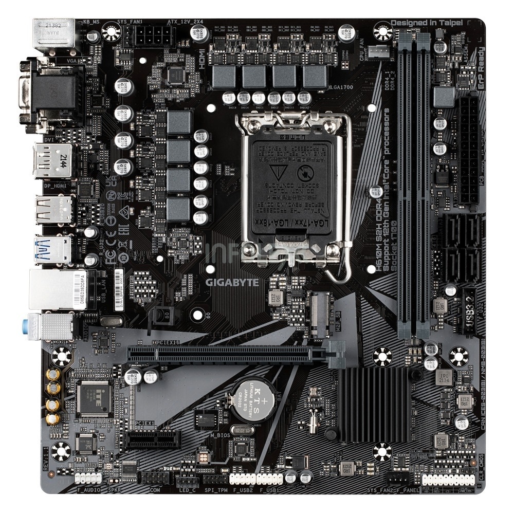 Alaplap H610 LGA1700 2xDDR5 Gigabyte H610M S2H mATX fotó, illusztráció : H610M-S2H