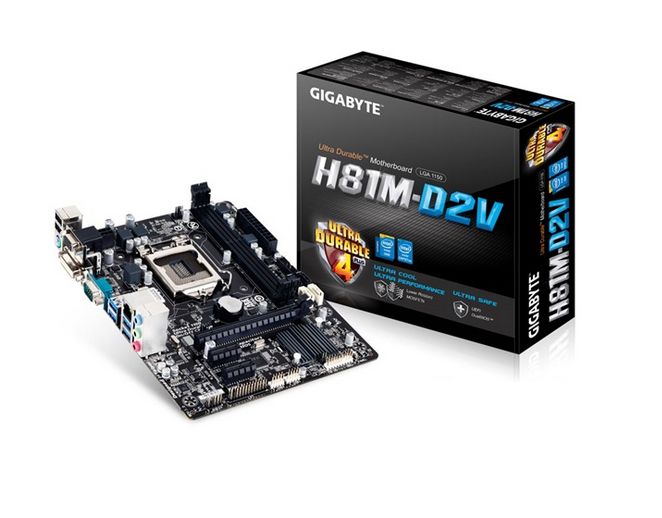 Alaplap H81 LGA1150 mATX Gigabyte fotó, illusztráció : H81M-D2V
