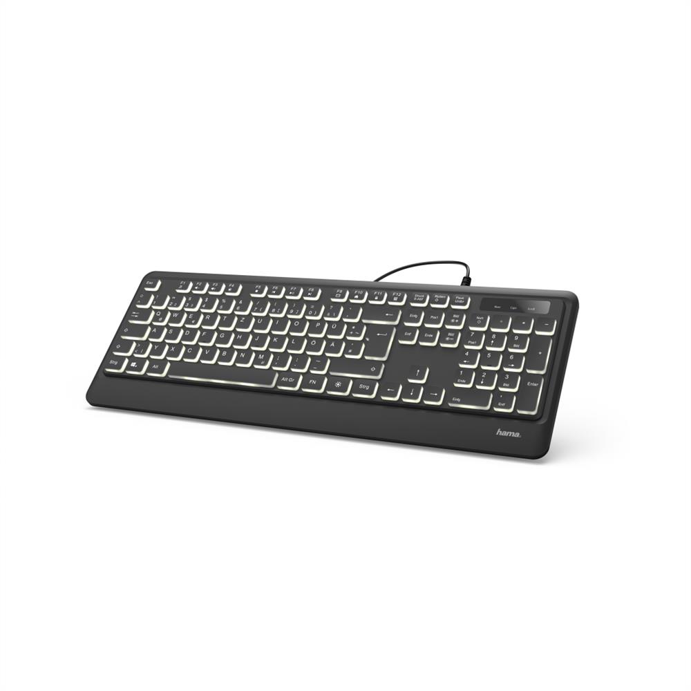Billentyűzet USB Hama KC-550 fekete HU fotó, illusztráció : HAMA-182671