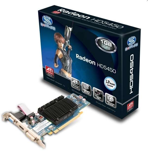 PCI-E Ati HD5450 1024MB DDR2, 64bit, 650/812Mhz, DX11, Dsub, DVI, HDMI, Low Pro fotó, illusztráció : HD5450R1GDDR2