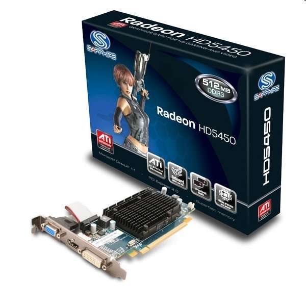PCI-E AMD HD5450 512MB DDR3, 64bit, 650/1334Mhz, DX11, Dsub, DVI, HDMI, Low Pro fotó, illusztráció : HD5450R512DDR3