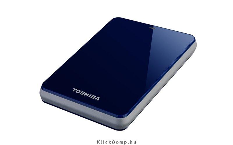 1TB Külső HDD 2.5  USB3.0Toshiba Canvio Connect Kék fényes fotó, illusztráció : HDTC710EL3AA