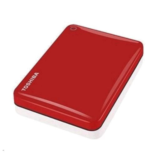 500GB Külső HDD 2.5  USB3.0 Vörös + 10 GB Cloud Storage Toshiba fotó, illusztráció : HDTC805ER3AA