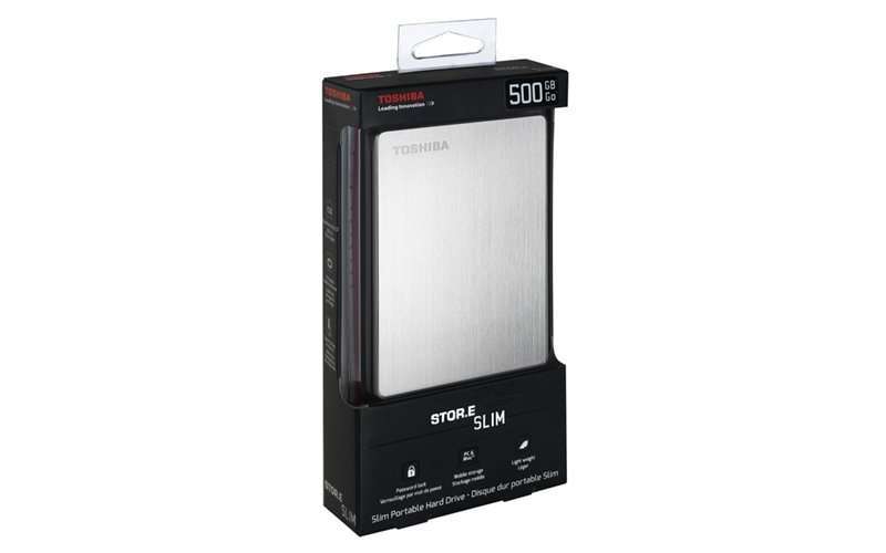 Toshiba Külső HDD 2.5  500GB STOR.E Slim Silver USB3.0 fotó, illusztráció : HDTD105ES3D1
