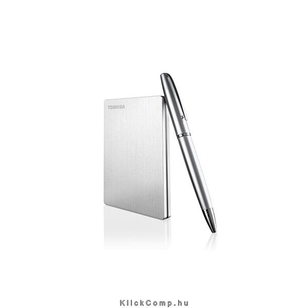 1TB Külső HDD 2,5  USB3.0 Toshiba Canvio Slim Ezüst szálcsiszolt alumínium fotó, illusztráció : HDTD210ES3EA