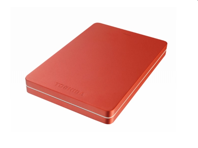 1TB Külső HDD 2.5  Toshiba Canvio Alu Vörös USB3.0 metál fényű fotó, illusztráció : HDTH310ER3AB